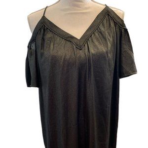 LOFT Metallic Cold Shoulder Swing Dress Size XS